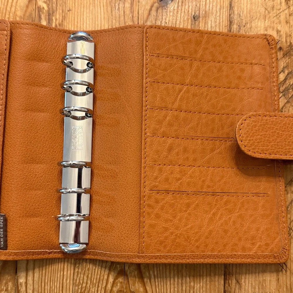 Leather Planner Organizer in Tan - Classic Home Office Accessory